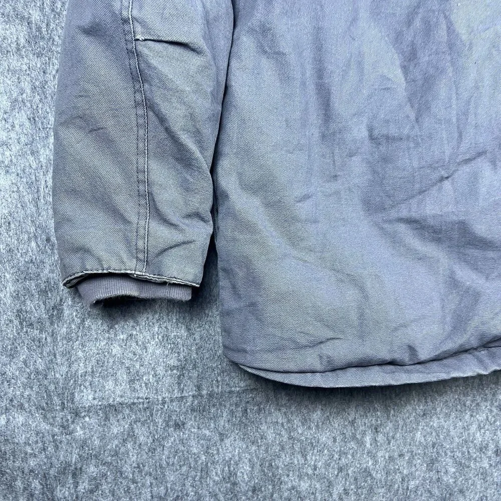 Wrangler Workwear Men's Jacket Hooded Light Grey Chore Coat Canvas Sz L (42-44)